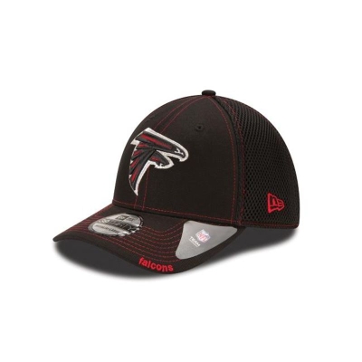 Black Atlanta Falcons Hat - New Era NFL Neo 39THIRTY Stretch Fit Caps USA2634078